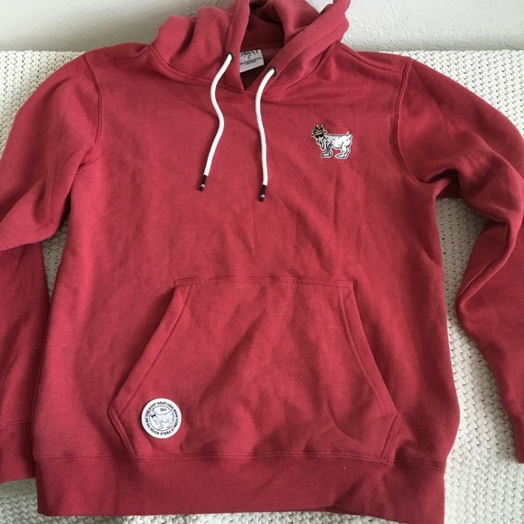 GOAT VERY SOFTRUST COLOR KANGAROO FRONT POCKET HOODIE SIZE LARGE (BIN5)